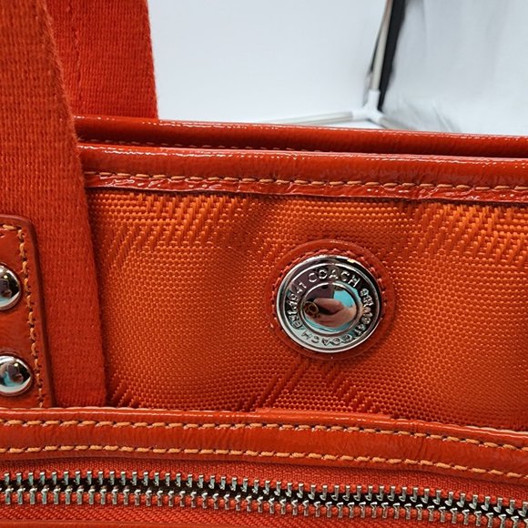 EUC Coach Orange Shoulder Purse - Picture 3 of 10